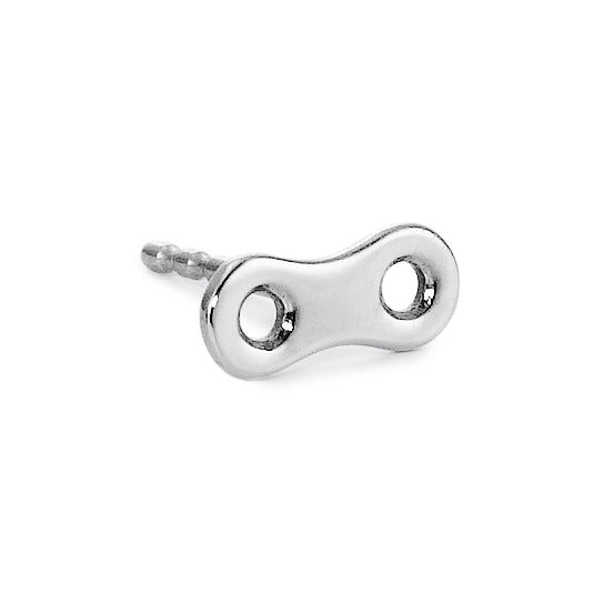 Single stud earring Silver Bicycle Chain Link