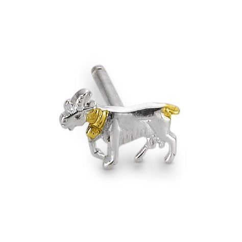 Single stud earring Silver Goat