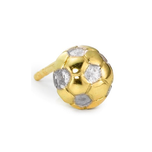 Single stud earring 9k Yellow Gold Football Ø10 mm