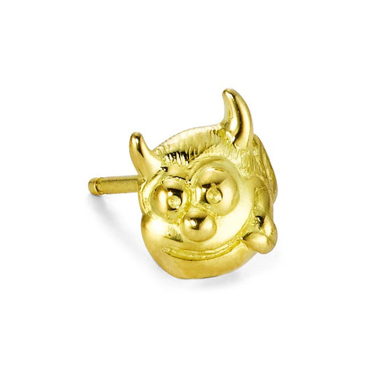 Single stud earring 18k Yellow Gold Devil
