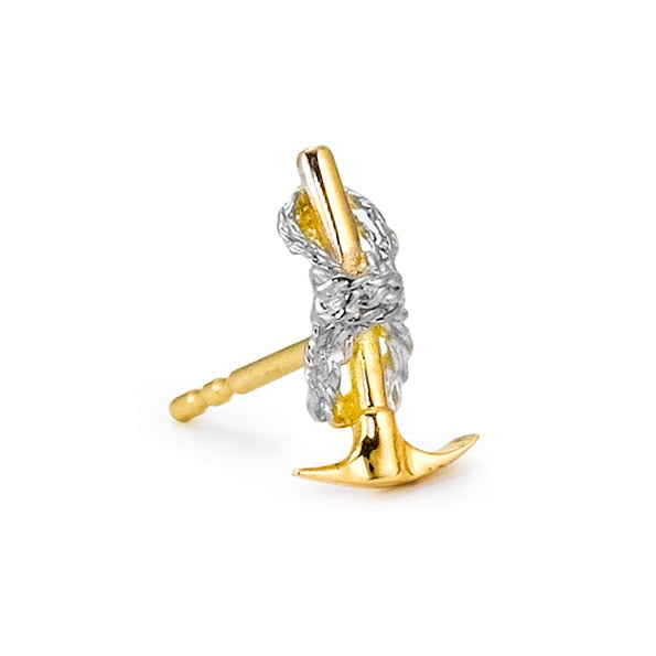 Single stud earring 18k Yellow Gold Ice Pick