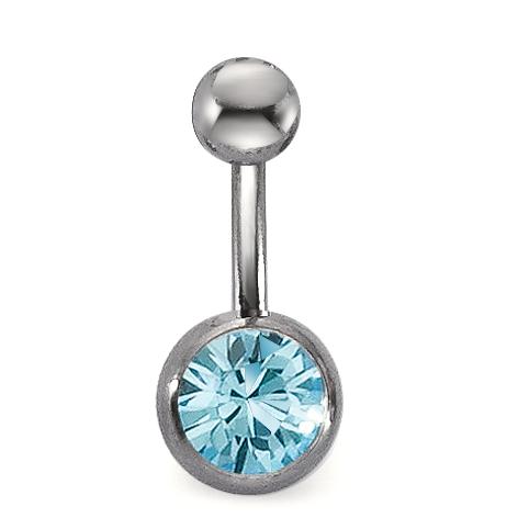 Navel piercing Titanium Crystal Aqua