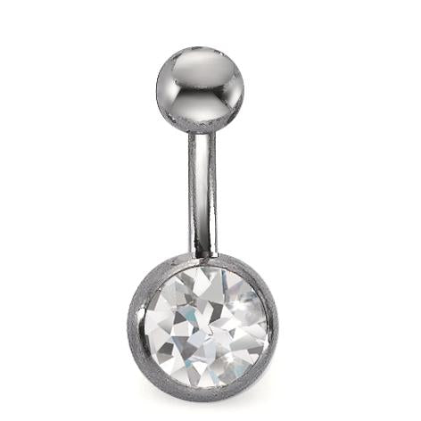 Navel piercing Titanium Crystal White