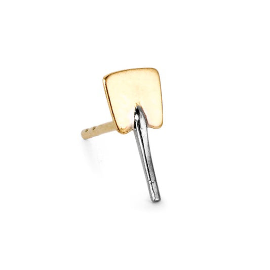 Single stud earring 18k Yellow Gold Shingle