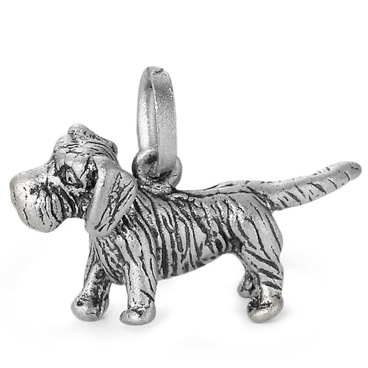 Pendant Silver Patinated Dog