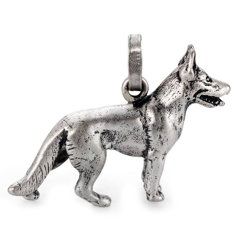 Pendant Silver Rhodium plated Dog