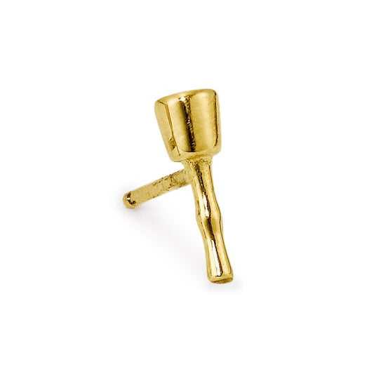 Single stud earring 18k Yellow Gold Mallet