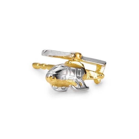 Single stud earring 18k Yellow Gold Helicopter