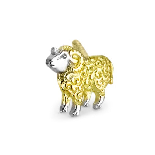 Single stud earring 18k Yellow Gold Sheep