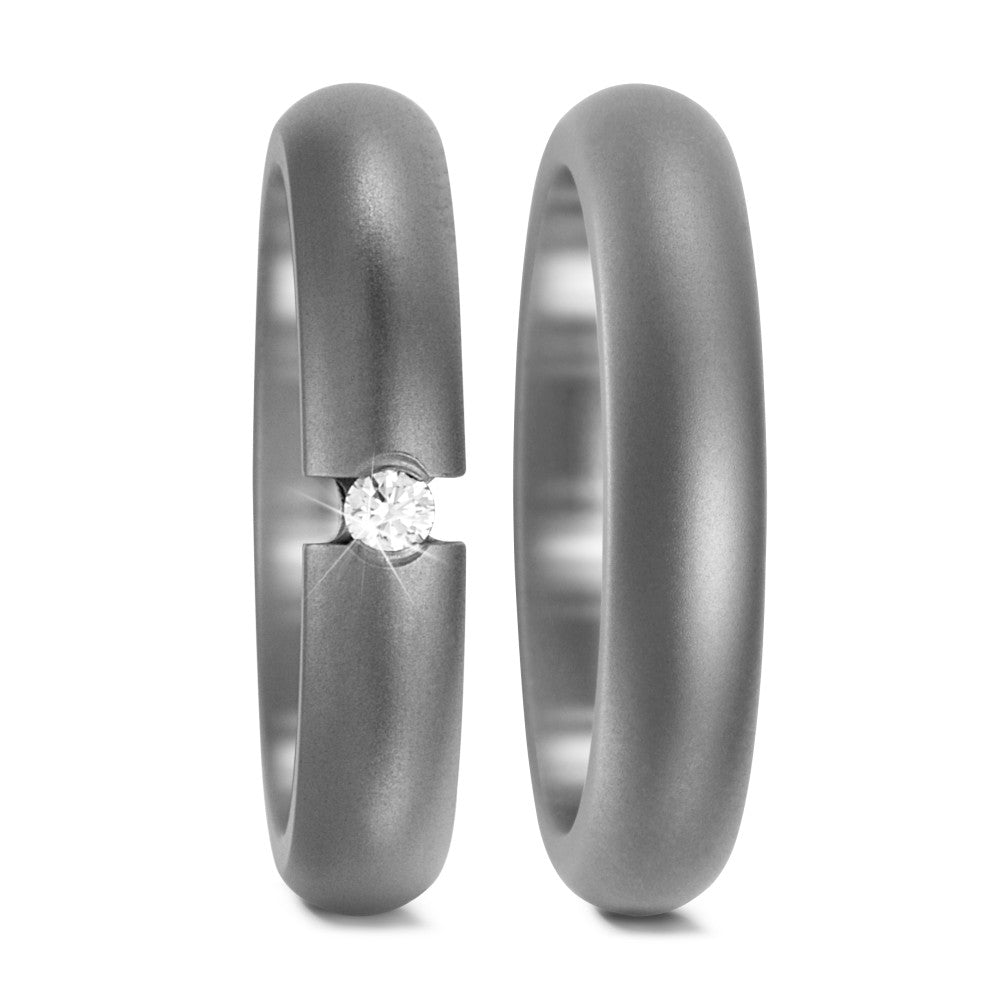 Wedding Ring Titanium Diamond 0.05 ct, w-si