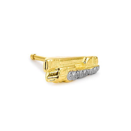 Single stud earring 9k Yellow Gold Crane Truck