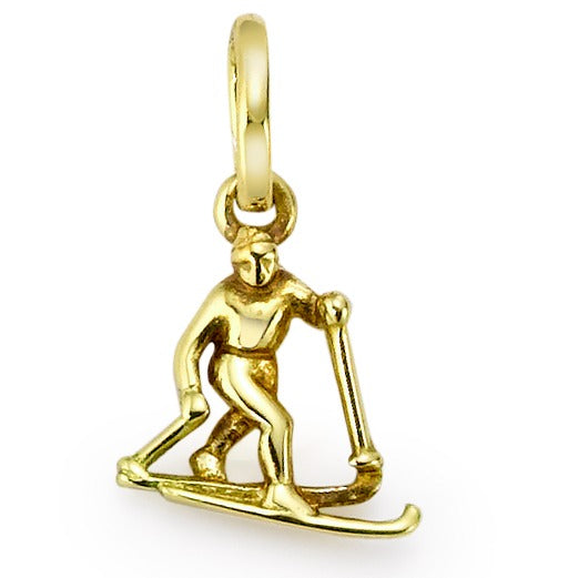 Pendant 9k Yellow Gold Cross-Country Skiing