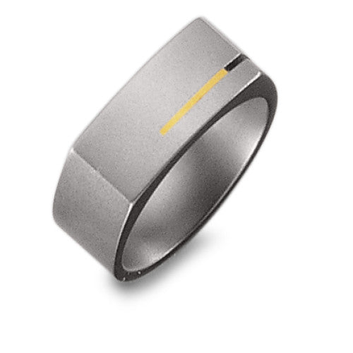 Ring Titanium, 18k Yellow Gold