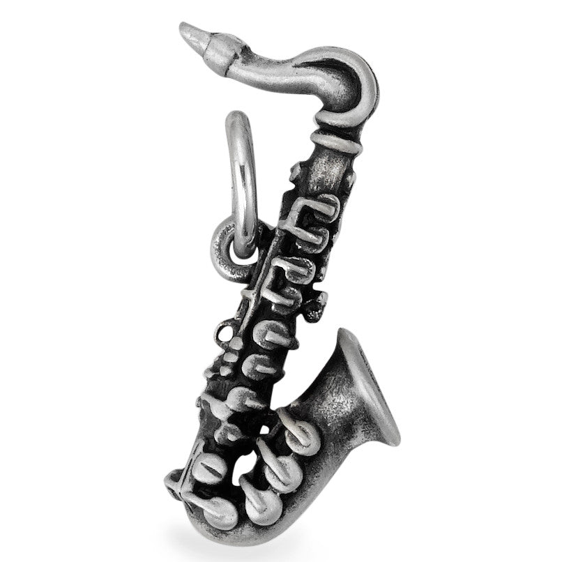 Pendant Silver Patinated Saxophone