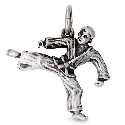 Pendant Silver Patinated Karate