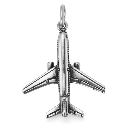 Pendant Silver Patinated Airplane