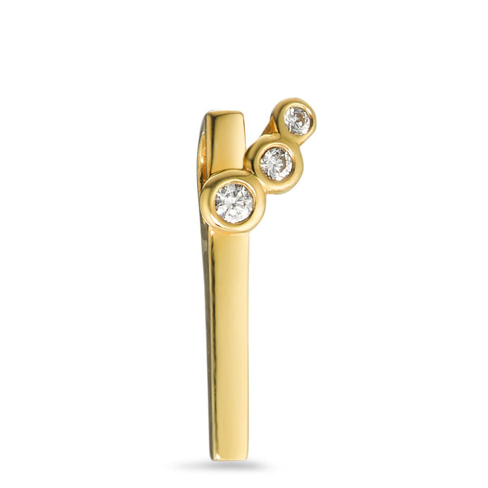 Pendant 18k Yellow Gold Zirconia 3 Stones