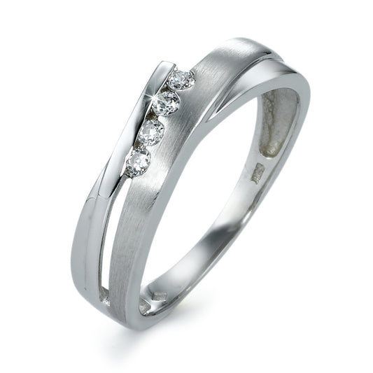 Ring 18k White Gold Zirconia 4 Stones