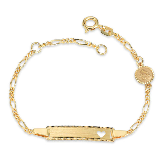 Engravable bracelet 18k Yellow Gold Heart 12-14 cm