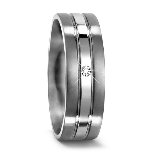 Wedding Ring Titanium Diamond 0.02 ct, w-si