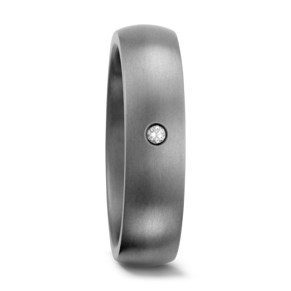 Wedding Ring Titanium Diamond 0.03 ct, w-si