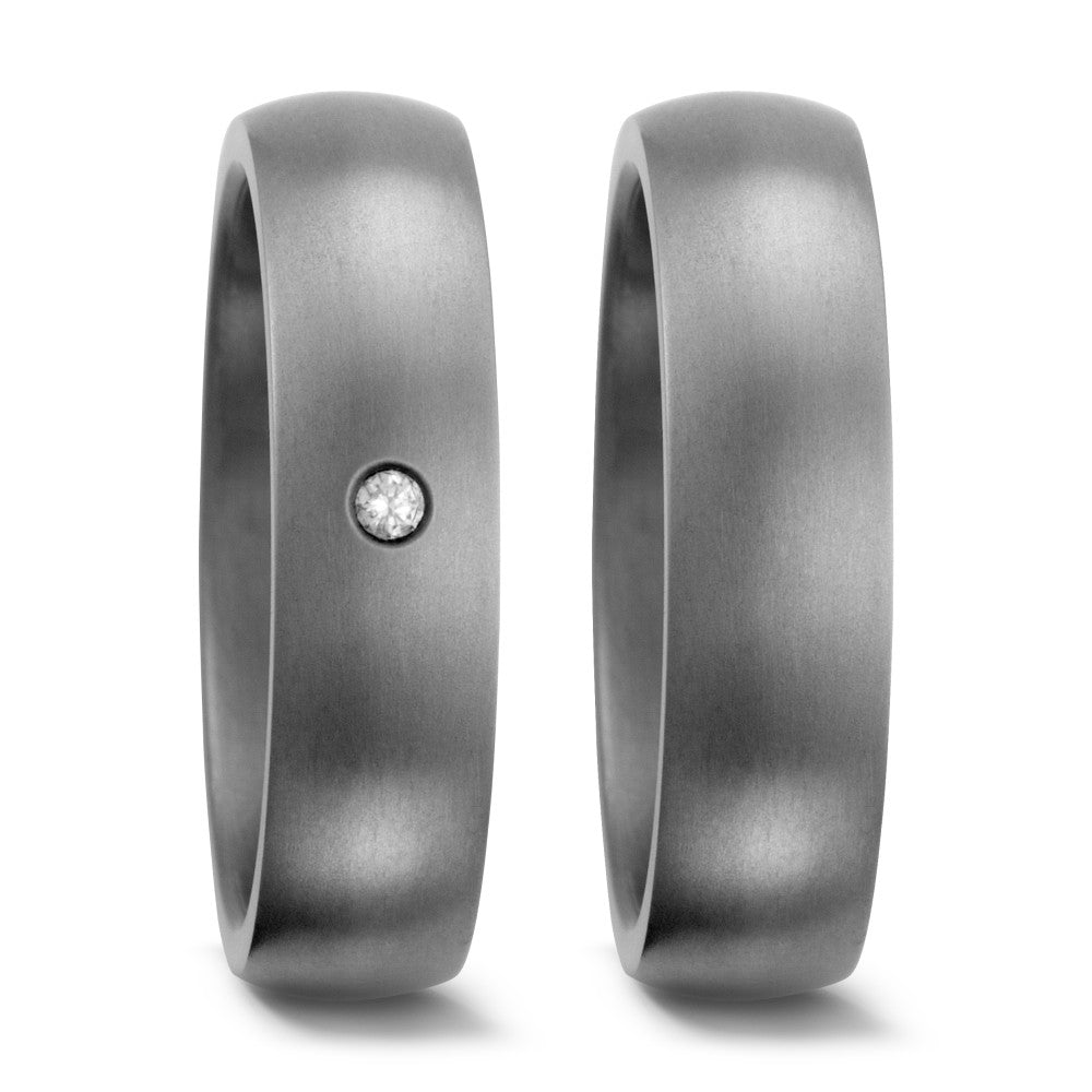 Wedding Ring Titanium Diamond 0.03 ct, w-si