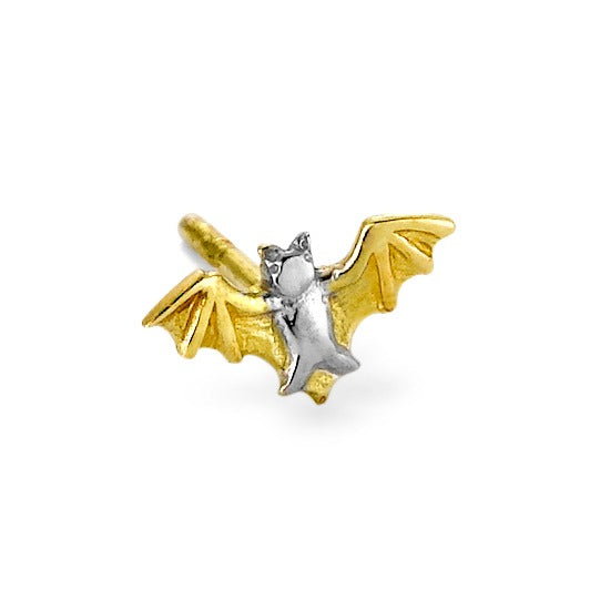 Single stud earring 18k Yellow Gold Bat