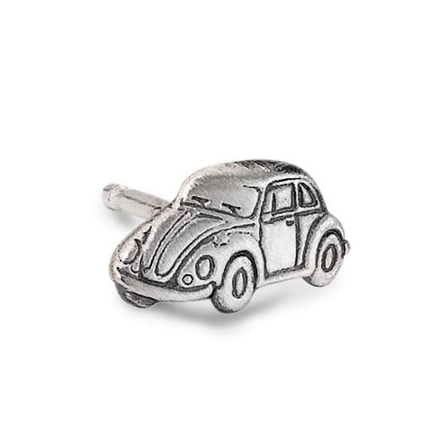 Single stud earring Silver Patinated Car