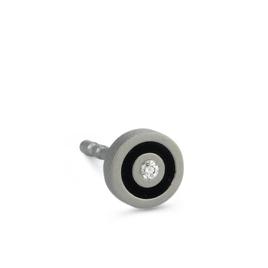 Single stud earring Titanium Diamond 0.01 ct, w-si Ø5 mm