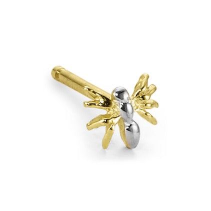 Single stud earring 9k Yellow Gold Spider