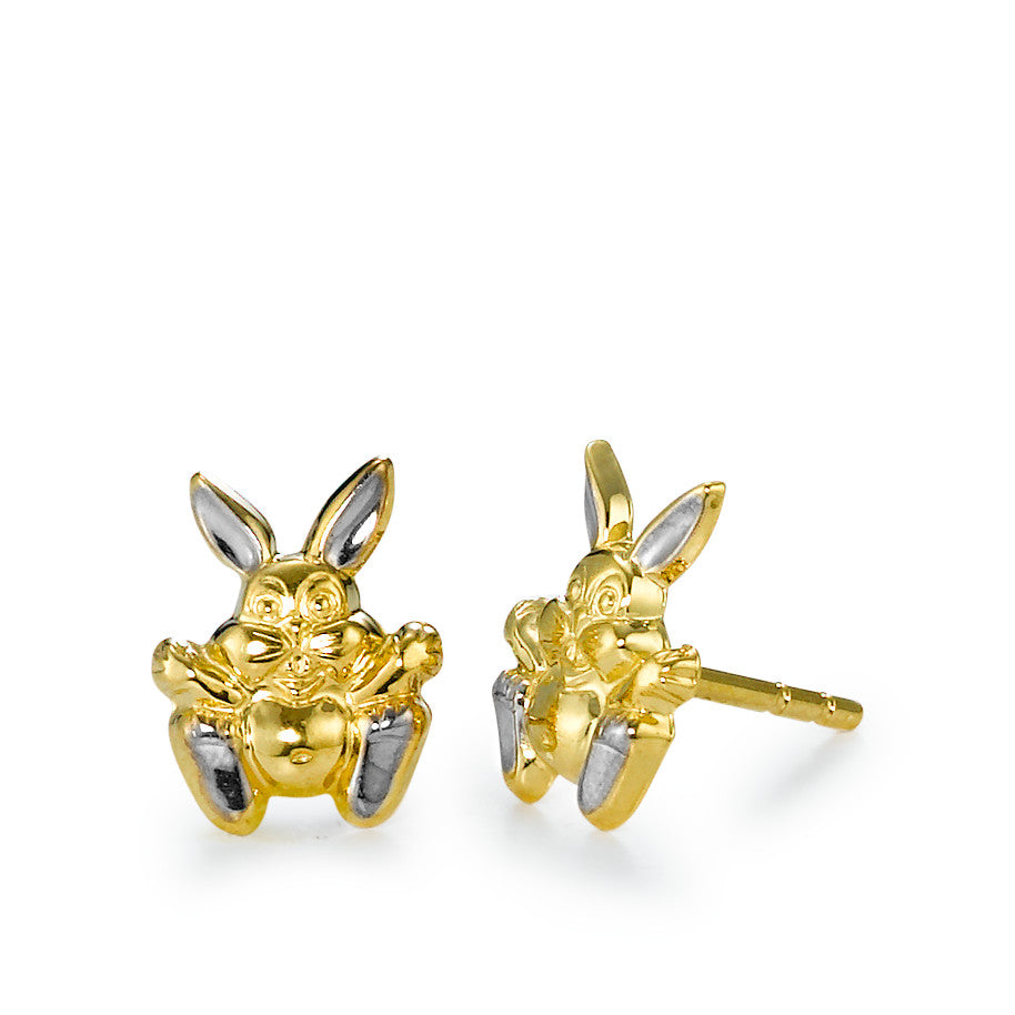 Stud earrings 18k Yellow Gold Hare