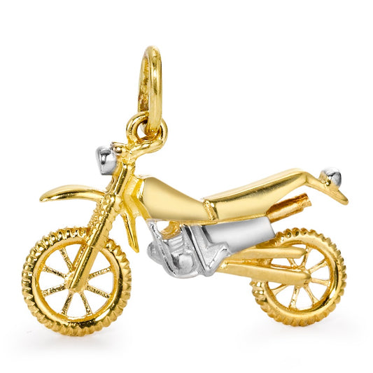 Pendant 18k Yellow Gold Bicolor Motorcycle