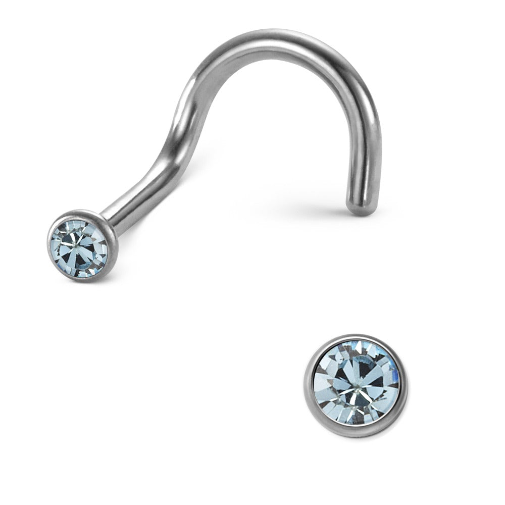 Nose Stud Titanium Zirconia Light Blue Ø2.5 mm