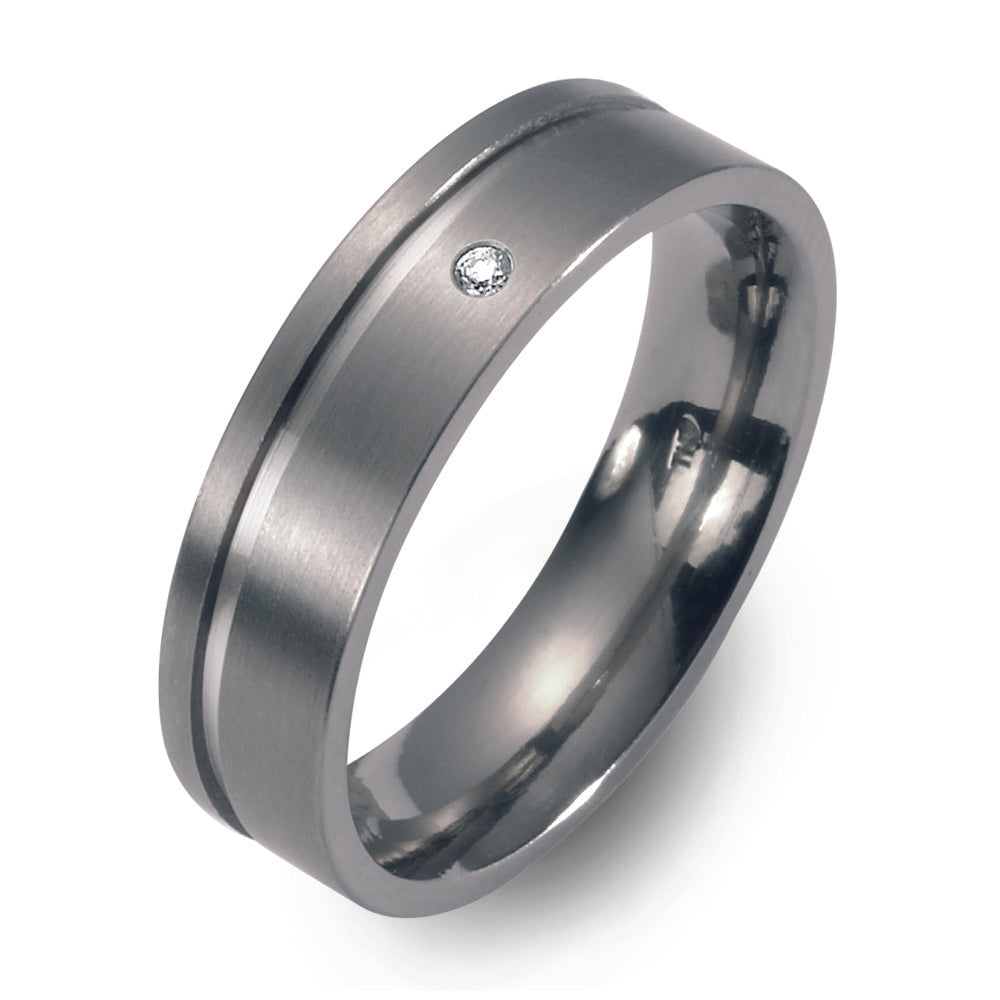 Wedding Ring Titanium Diamond 0.03 ct, w-si