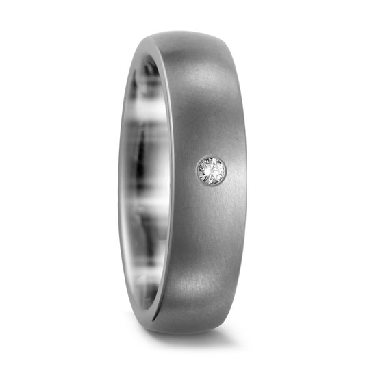 Wedding Ring Titanium Diamond 0.03 ct, w-si