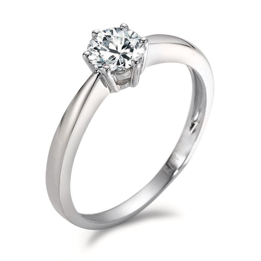 Solitaire ring 18k White Gold Moissanite