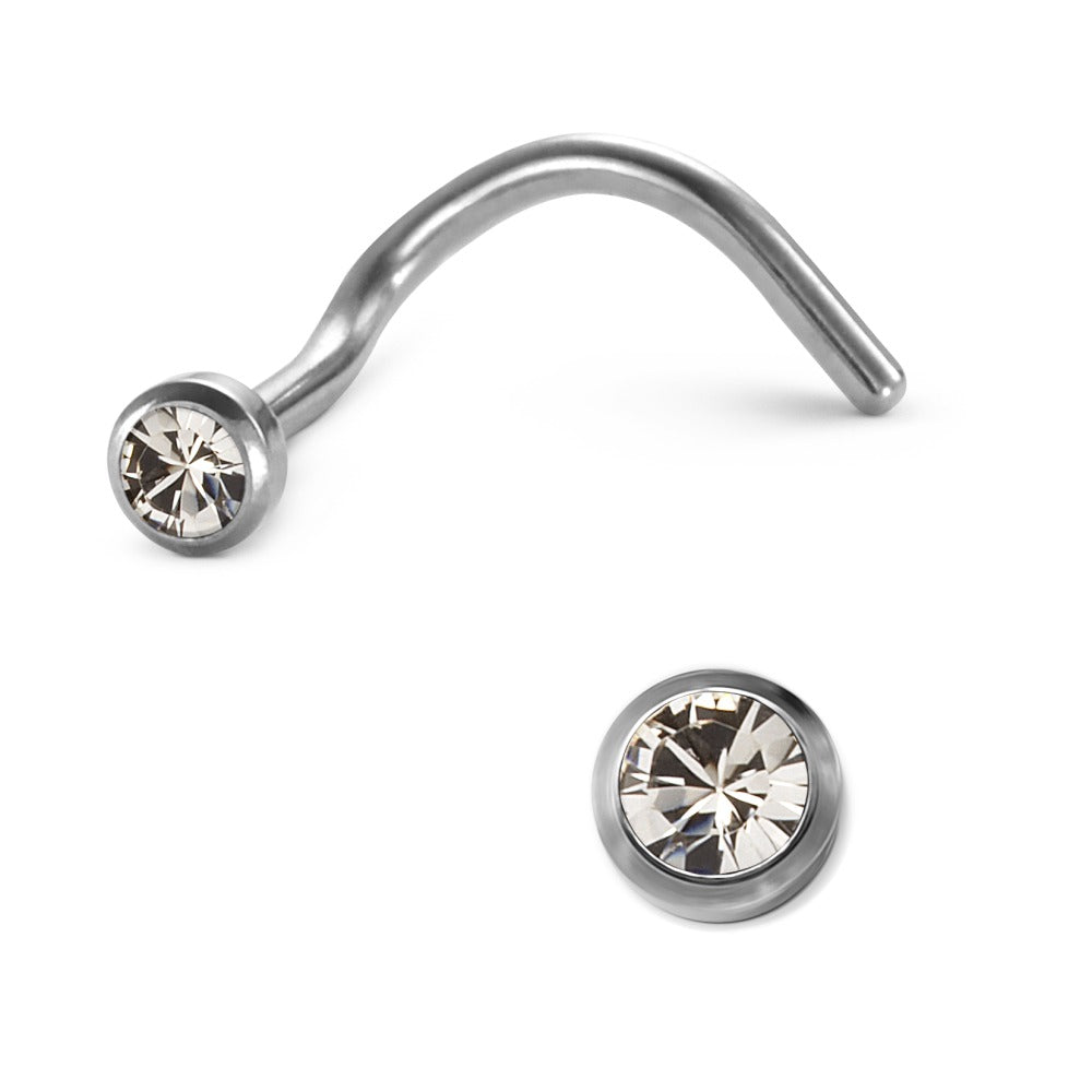 Nose Stud Titanium Crystal White Ø2.5 mm