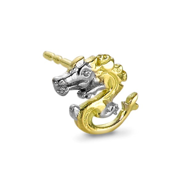 Single stud earring 18k Yellow Gold Dragon