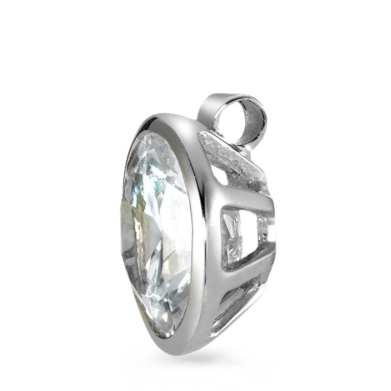 Pendant 18k White Gold Zirconia Ø12 mm