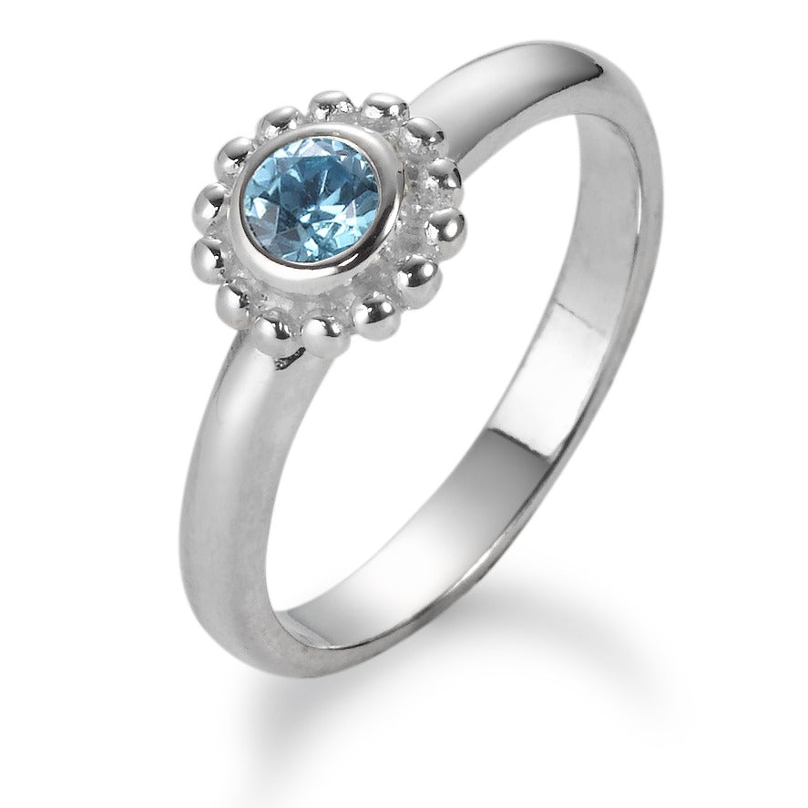 Ring Silver Crystal Light Blue