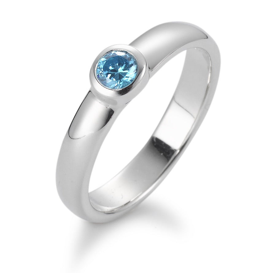 Ring Silver Zirconia Light Blue