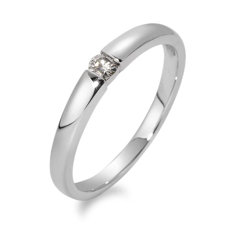 Solitaire ring 18k White Gold Moissanite