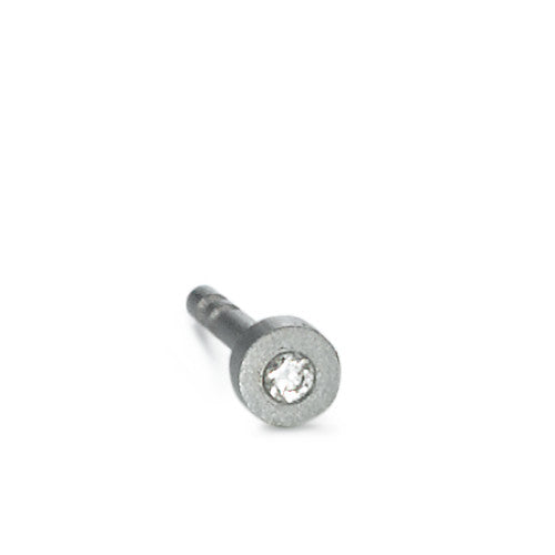 Single stud earring Titanium Diamond 0.01 ct, w-si Ø3 mm
