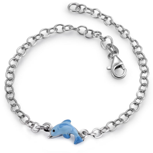 Bracelet Silver Rhodium plated Dolphin 17.5 cm