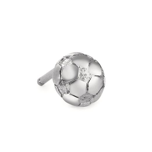 Single stud earring 18k White Gold Football