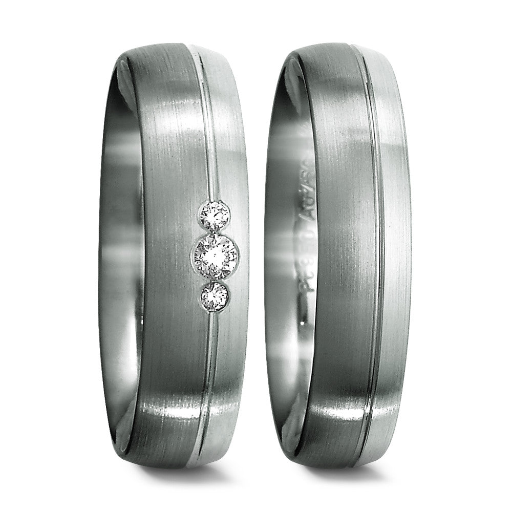 Wedding Ring Platinum 950, 18k Grey Gold