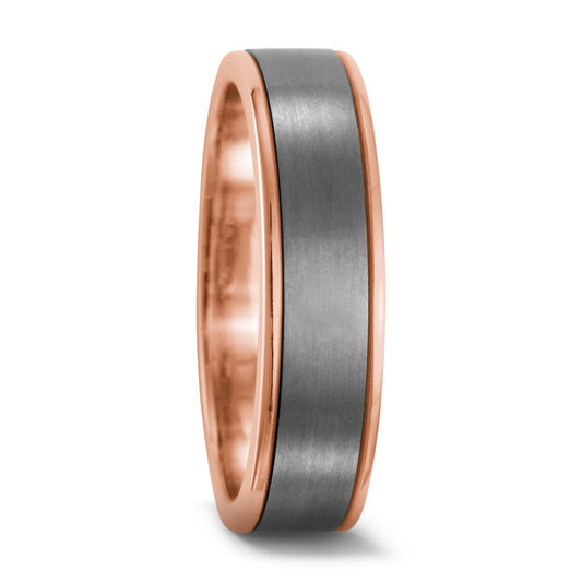 Wedding Ring Titanium, 18k Red Gold