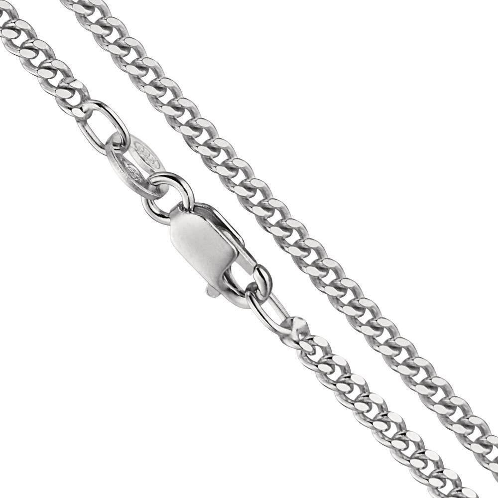 Panzer-Necklace Silver Rhodium plated 40 cm