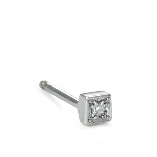 Single stud earring 18k White Gold Diamond 0.02 ct, w-si