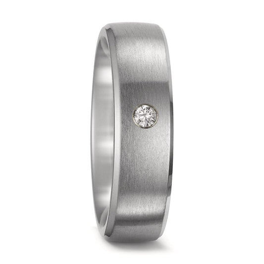 Wedding Ring Titanium Diamond 0.03 ct, w-si